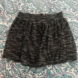 Free People Black and White Tweed Mini Skirt